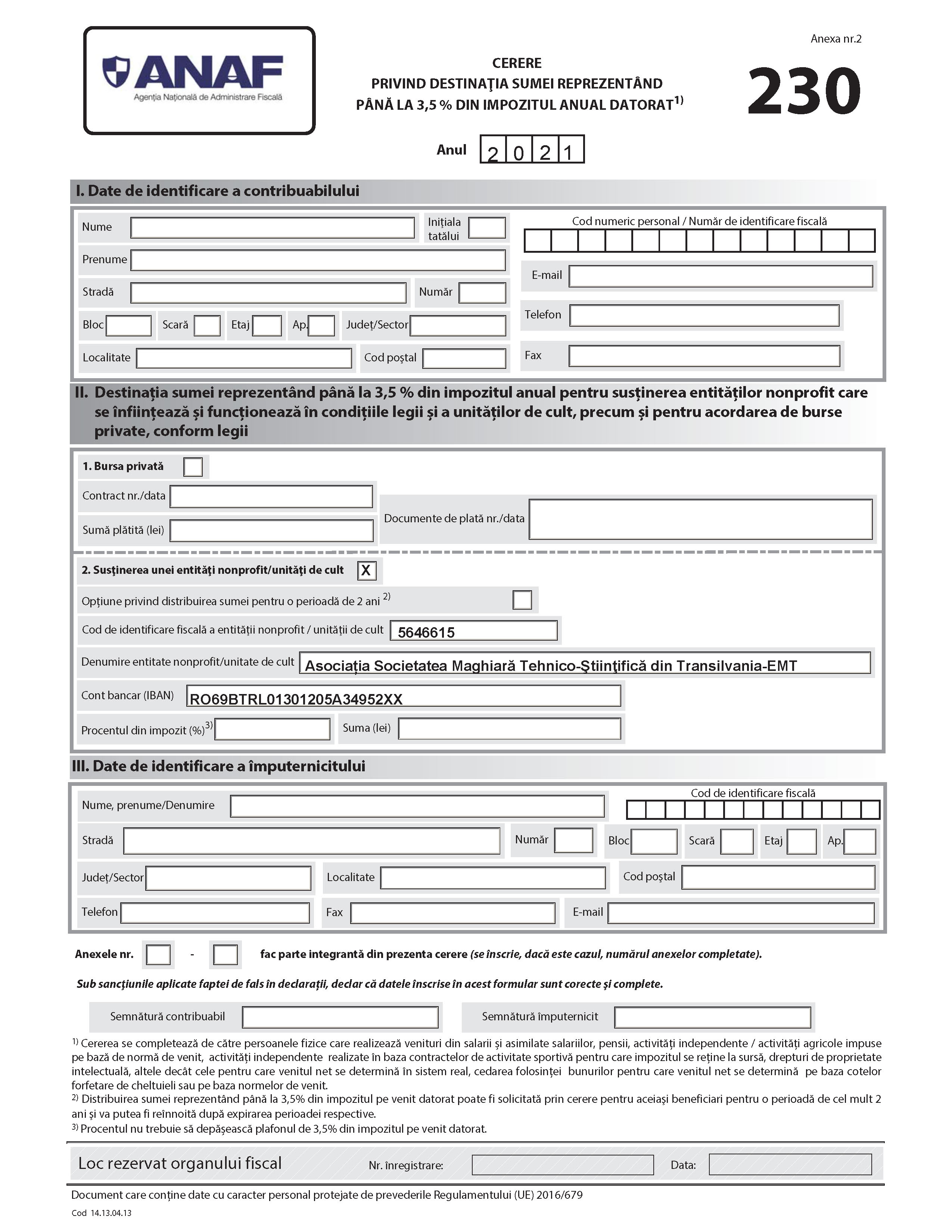 EMT formular 230